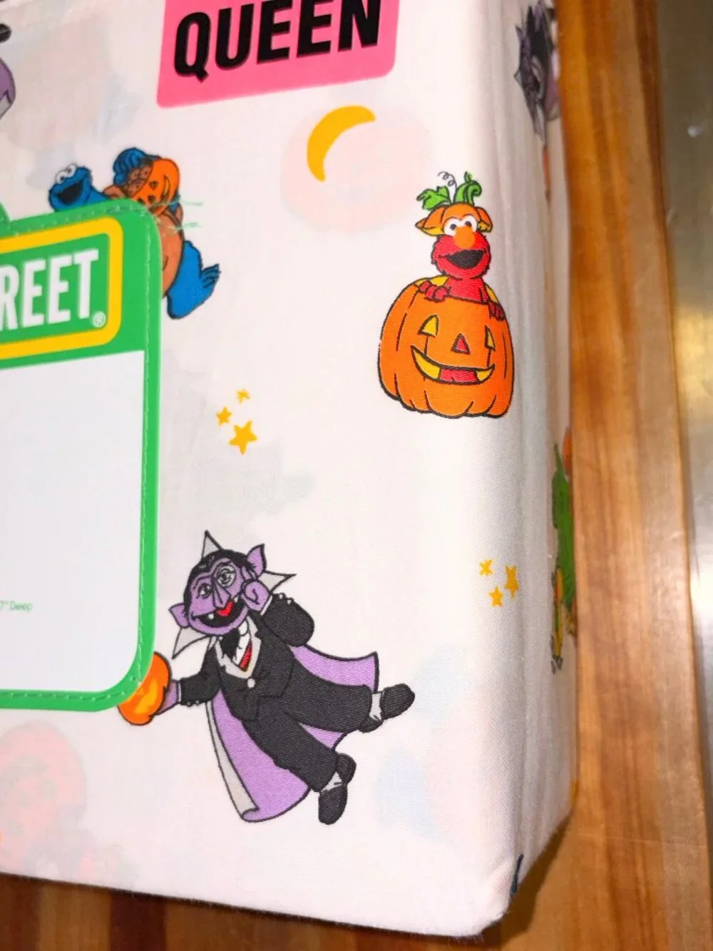 Sesame Street 100% Cotton Halloween Queen Size Sheet Set BERT ERNIE COOKIE